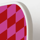 Rood + Roze Check Checkerboard Patroon Pickleball Paddle (Links Detail)