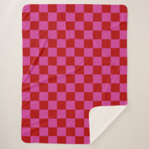 Rood + Roze Check Checkerboard Patroon