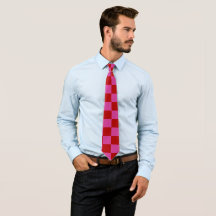 Rood + Roze Check Checkerboard Patroon