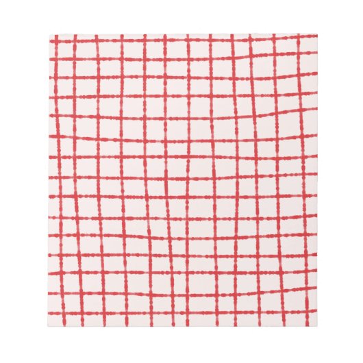 Rood Roze Check Patroon Stijlvol en functioneel Notitieblok (Voorkant)