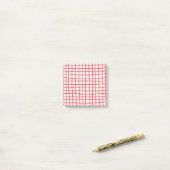 Rood Roze Check Patroon Vet en Stijlvol Post-it® Notes (Op bureau)