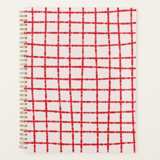 Rood Roze Check Patroon vet & georganiseerd Planner (Voorkant)