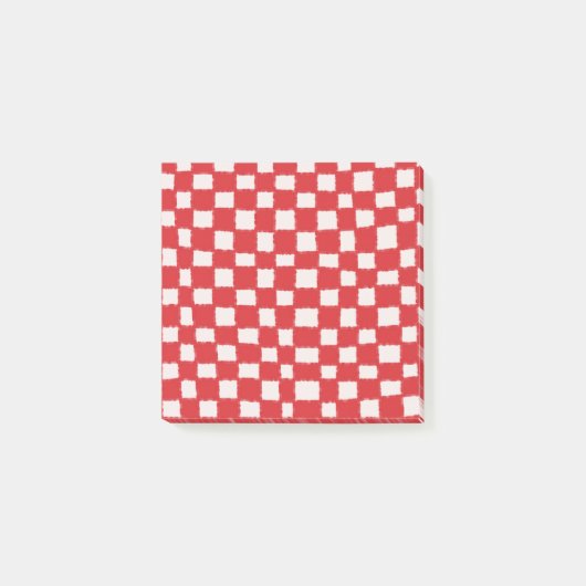 Rood Roze Checkerboard vet geruit patroon Post-it® Notes (Voorkant)