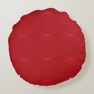Rood, roze, cool, uniek, trendy, decoratieve kunst rond kussen