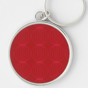 Rood, roze, cool, uniek, trendy, decoratieve kunst sleutelhanger