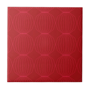 Rood, roze, cool, uniek, trendy, decoratieve kunst tegeltje