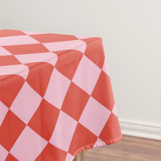 Rood & roze dambordpatroon tafelkleed (Voorbeeld)