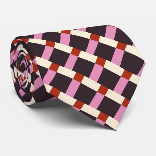 Rood roze eierplant Ivory Retro Plays Stropdas (Opgerold)