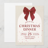 Rood & Roze elegant kerstdiner Feestdagenkaart (Voorkant / Achterkant)