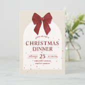 Rood & Roze elegant kerstdiner Feestdagenkaart (Staand voorkant)