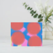 rood roze en blauw 56789 abstracte kunst briefkaart (Staand voorkant)