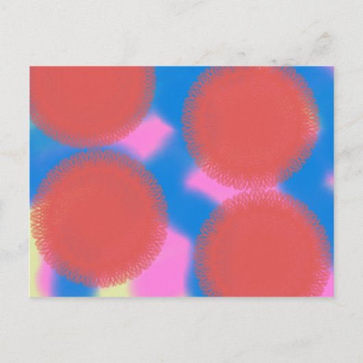 rood roze en blauw 56789 abstracte kunst briefkaart (Voorkant)