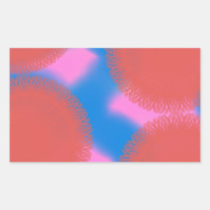 rood roze en blauw 56789 abstracte kunst rechthoekige sticker