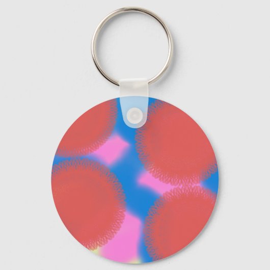 rood roze en blauw 56789 abstracte kunst sleutelhanger (Voorkant)