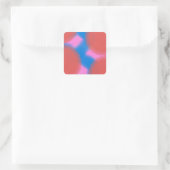 rood roze en blauw 56789 abstracte kunst vierkante sticker (Tas)