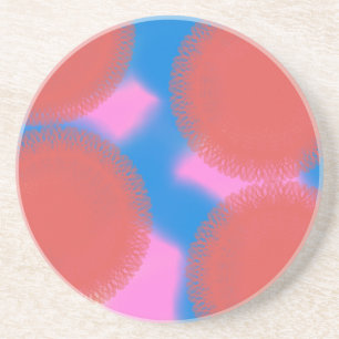 rood roze en blauw 56789 abstracte kunst zandsteen onderzetter