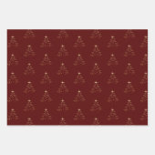 Rood, roze en bruin kerstcadeau inpakpapier vel (Voorkant 2)