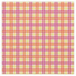 Rood, Roze en Geel, Hot Summer Rainbow Pset Tartan Stof