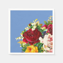 Rood roze en gele rozen servetten