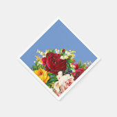 Rood roze en gele rozen servetten (Hoek)