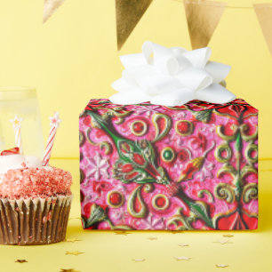 Rood, roze en goud cadeaupapier