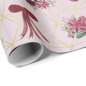 Rood, roze en goudkerstcadeaupapier voor feestdage cadeaupapier (Rol Hoek)