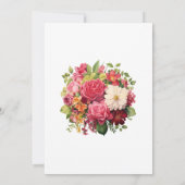 Rood, Roze, en Groen Bloemen Vrijgezellenfeest Kaart (Achterkant)