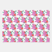 Rood Roze en Violet Sinterklaas Kerstmis Inpakpapier Vel (Voorkant 3)