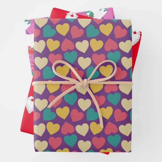 Rood Roze en Violet Sinterklaas Kerstmis Inpakpapier Vel (In situ)