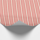 Rood roze en wit gestreepte achtergrond cadeaupapier (Hoek)