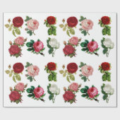rood roze en wit rozenpapier cadeaupapier (Vlak)
