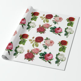  rood roze en wit rozenpapier cadeaupapier