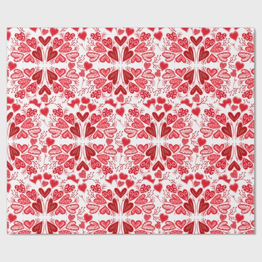 Rood, roze en witte harten Valentijn Gift Wrapping Cadeaupapier (Vlak)