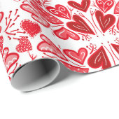 Rood, roze en witte harten Valentijn Gift Wrapping Cadeaupapier (Rol Hoek)