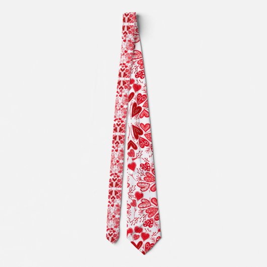 Rood, roze en witte harten Valentijn Stropdas (Achterkant)