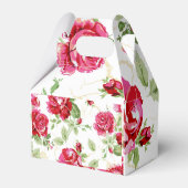 Rood roze en witte klassieke printplaatkaart voor  bedankdoosjes (Achterkant)