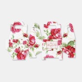 Rood roze en witte klassieke printplaatkaart voor  bedankdoosjes (Uitgevouwen)