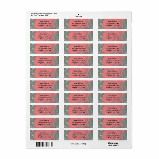 Rood roze etiket (Full Sheet)