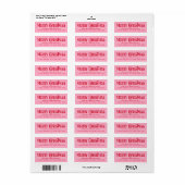 Rood & roze feestelijke Merry Christmas retouradre Etiket (Full Sheet)