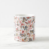  rood roze Floral Chic Monogram op persoonlijke ti Koffiemok (Center)