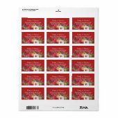 Rood roze florChinees trouwadres Etiket (Full Sheet)