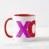 Rood Roze Folie XOXO Valentijn's Day Modern Bold Mok (Links)