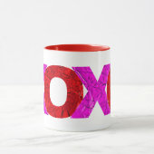 Rood Roze Folie XOXO Valentijn's Day Modern Bold Mok (Midden)