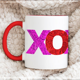 Rood Roze Folie XOXO Valentijn's Day Modern Bold Mok