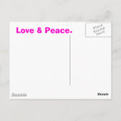 Rood roze fractal & vredesbord briefkaart (Achterkant)