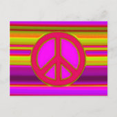 Rood roze fractal & vredesbord briefkaart (Voorkant)