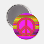 Rood roze fractal & vredesbord magneet (Voorkant / Achterkant)