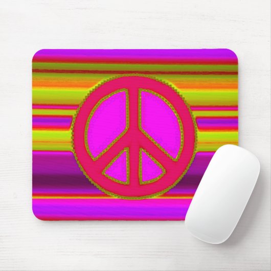 Rood roze fractal & vredesbord muismat (Met muis)