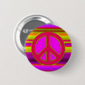 Rood roze fractal & vredesbord ronde button 5,7 cm (Voorkant /achterkant)