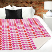 Rood roze Fuchsia Hart Sherpa Deken